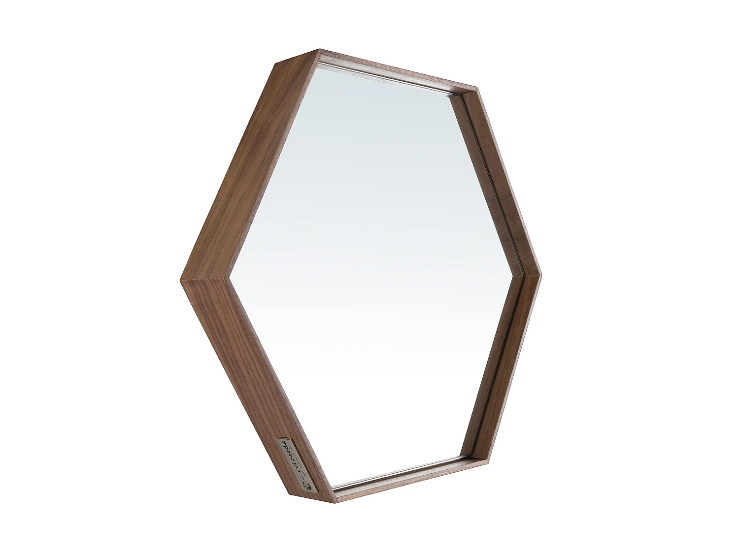 Miroir mural hexagonale noyer 3039 ANGEL CERDA