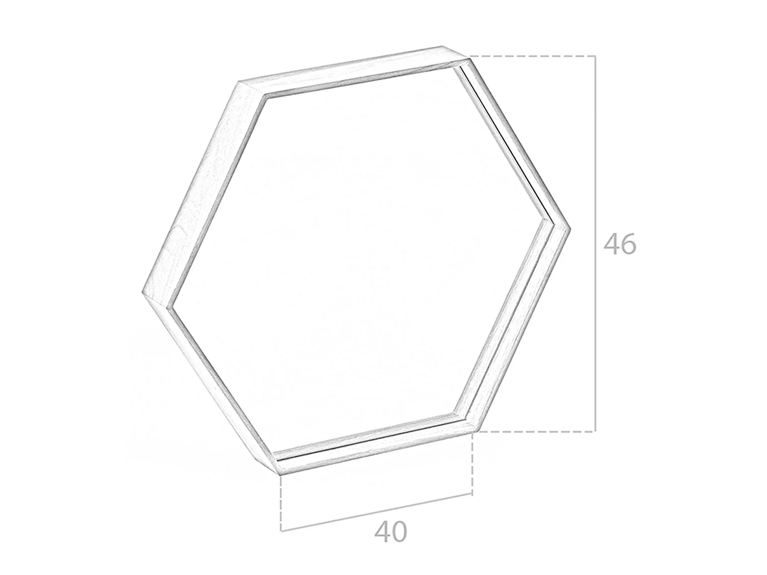Miroir mural hexagonale noyer 3039 ANGEL CERDA