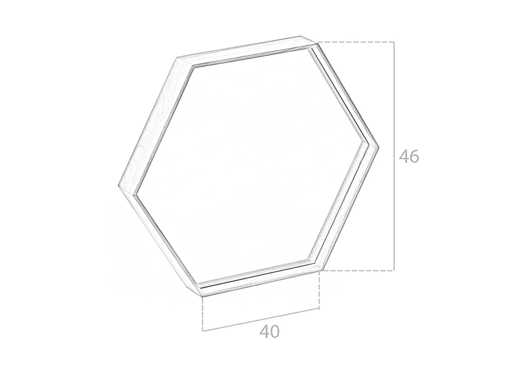 Miroir mural hexagonale noyer 3039 ANGEL CERDA