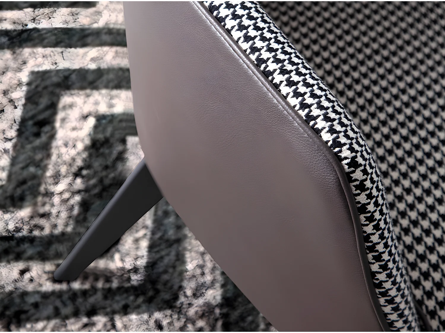 Sessel gepolsterter Stoff Hahnentritt  5011 ANGEL CERDA