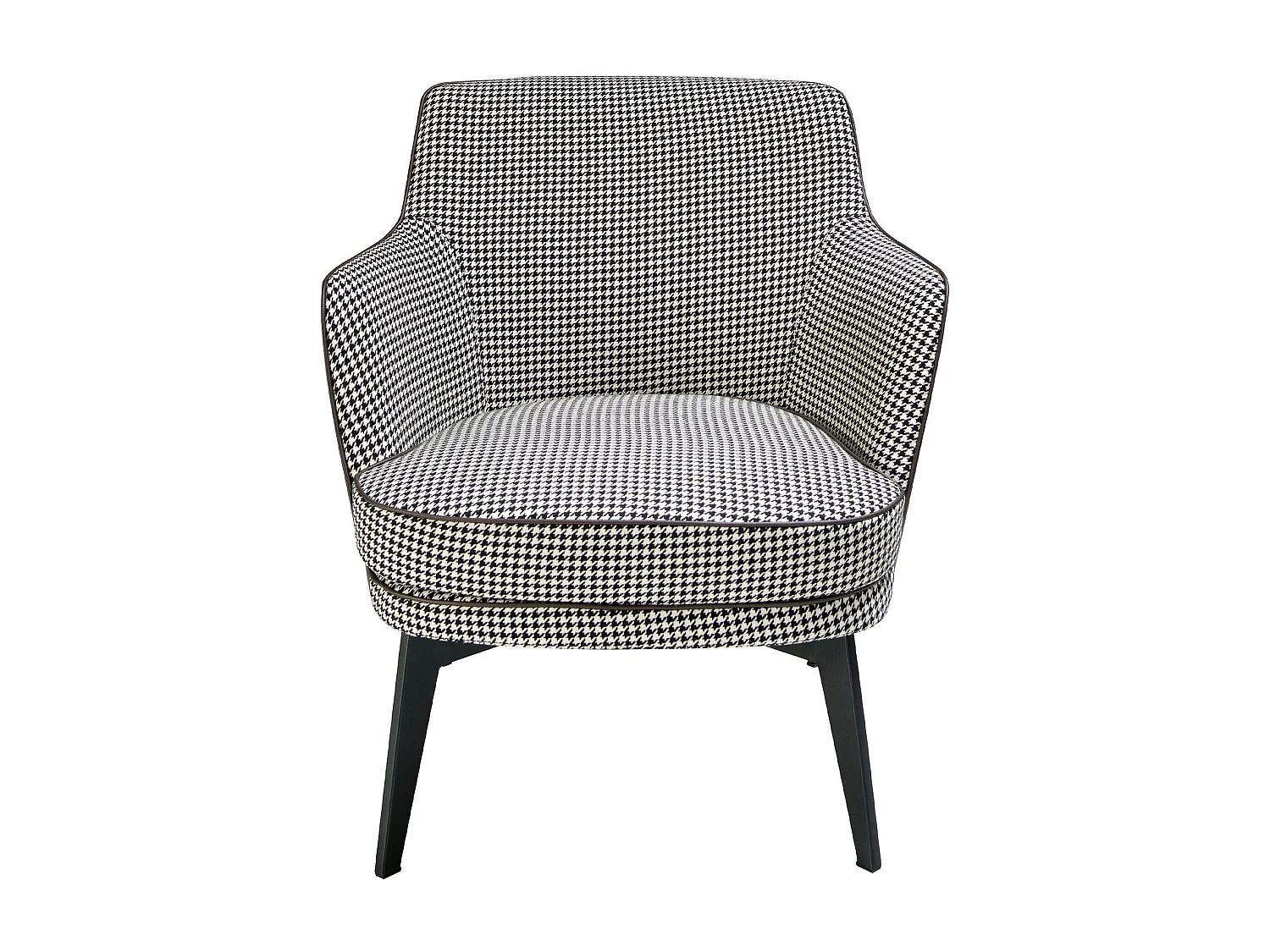 Fauteuil en similicuir brun chocolat et tissu noir et blanc 5011 ANGEL CERDA