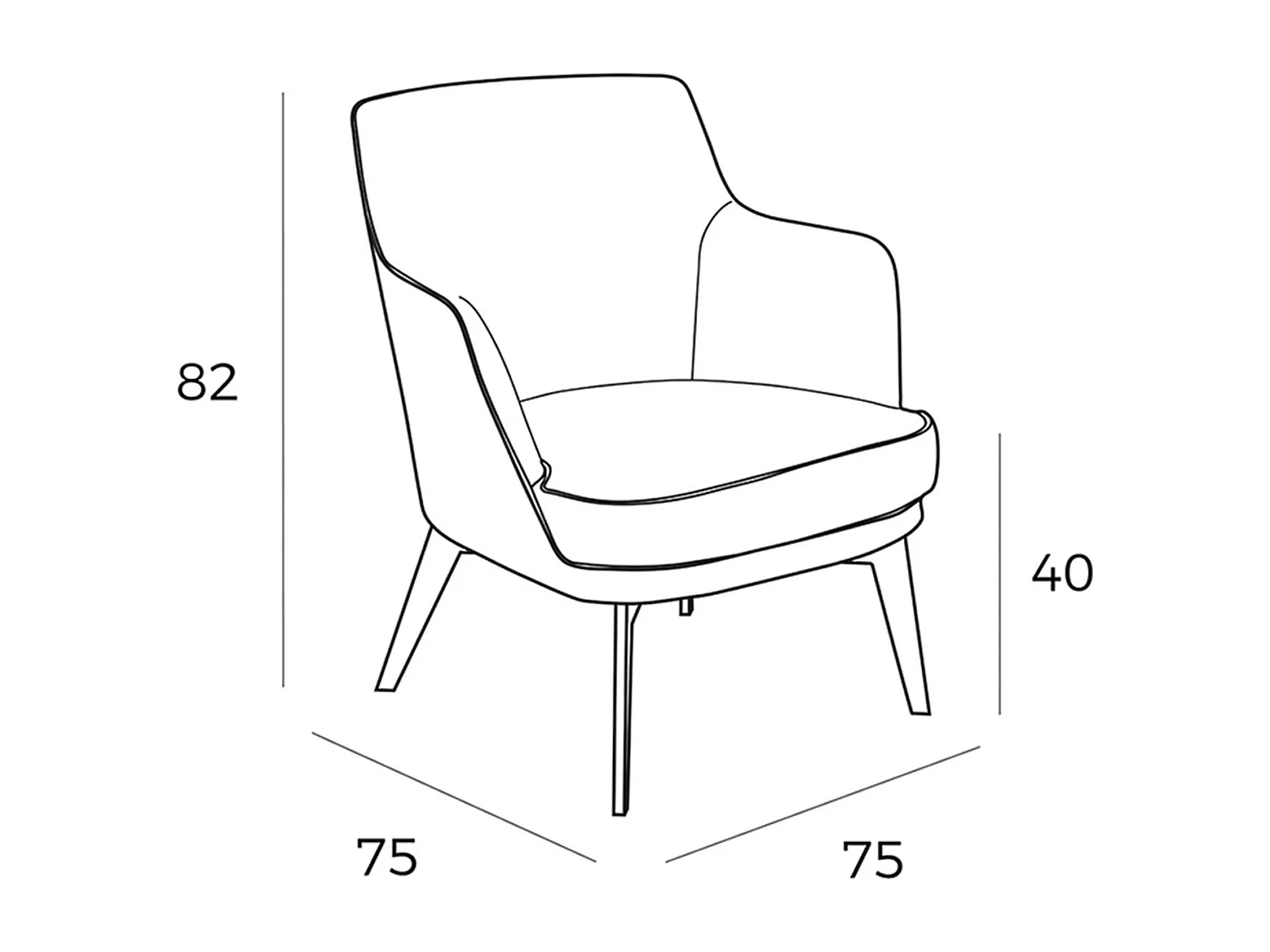 Fauteuil en similicuir brun chocolat et tissu noir et blanc 5011 ANGEL CERDA