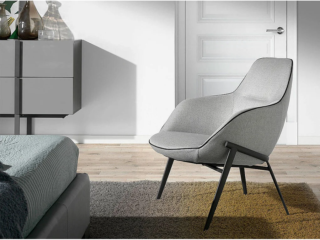 Grauer gepolsterter Sessel  5065 ANGEL CERDA