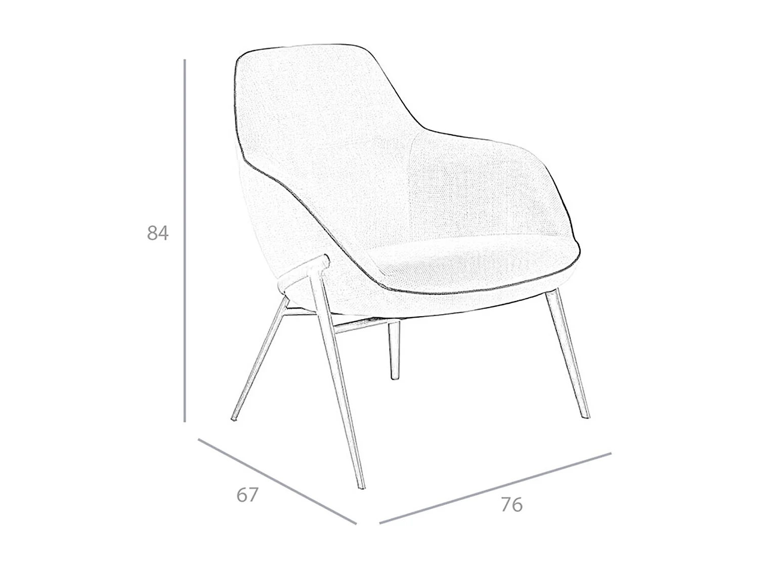 Grauer gepolsterter Sessel  5065 ANGEL CERDA