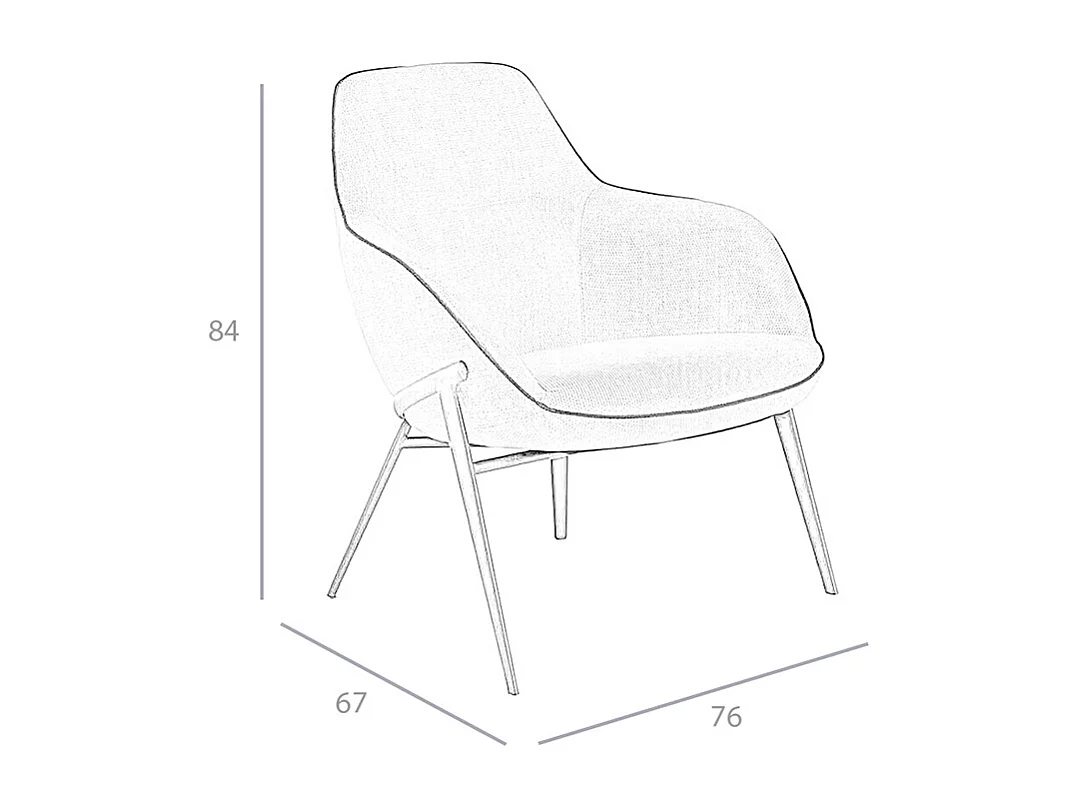 Fauteuil en tissu gris 5065 ANGEL CERDA