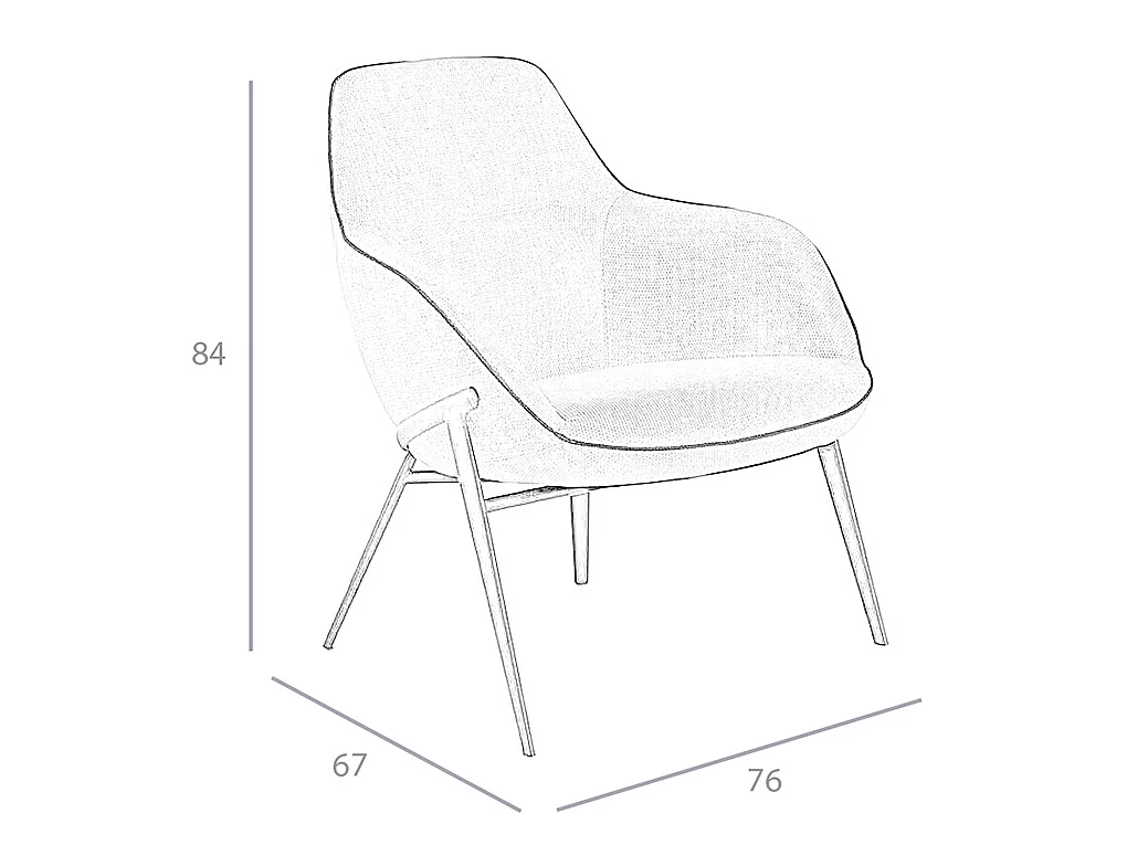 Grey fabric armchair 5065 ANGEL CERDA