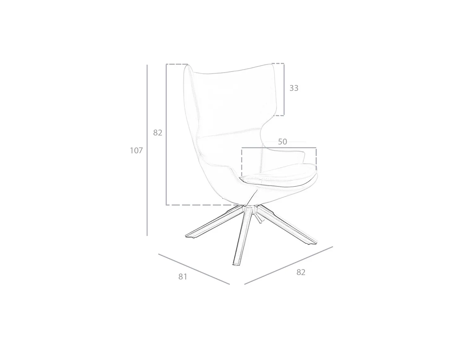 Fauteuil pivotant en simili cuir 5072 ANGEL CERDA