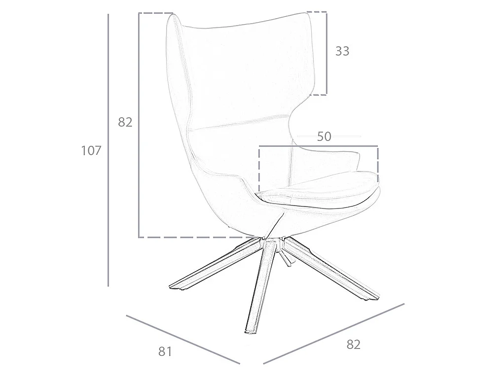 Draaifauteuil in eco-leer 5072 ANGEL CERDA