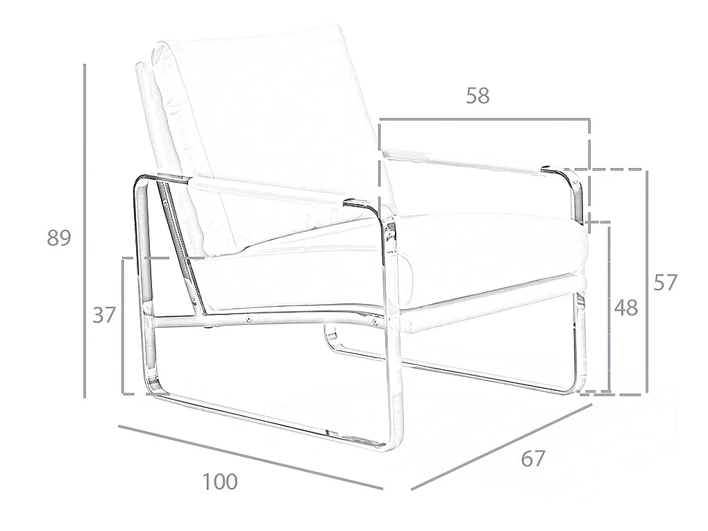 Fauteuil en simili cuir et pieds en acier 5026 ANGEL CERDA