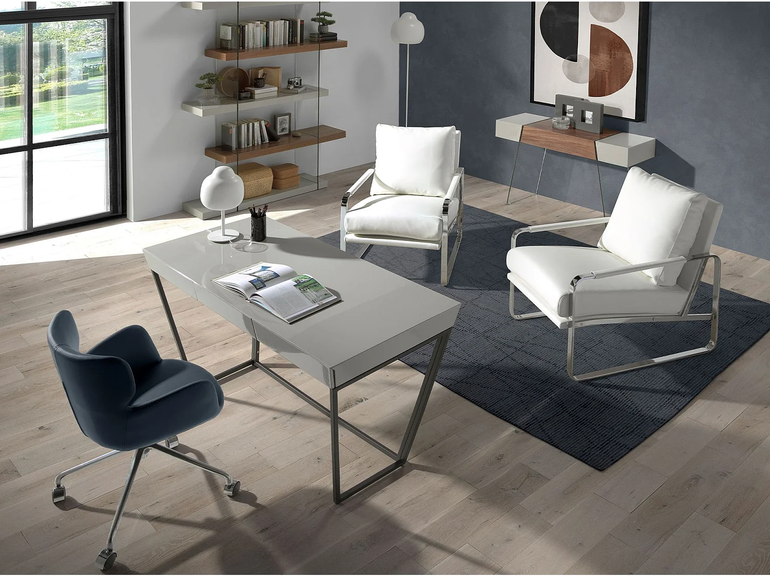 Sessel aus off-white Kunstleder 5026 ANGEL CERDA