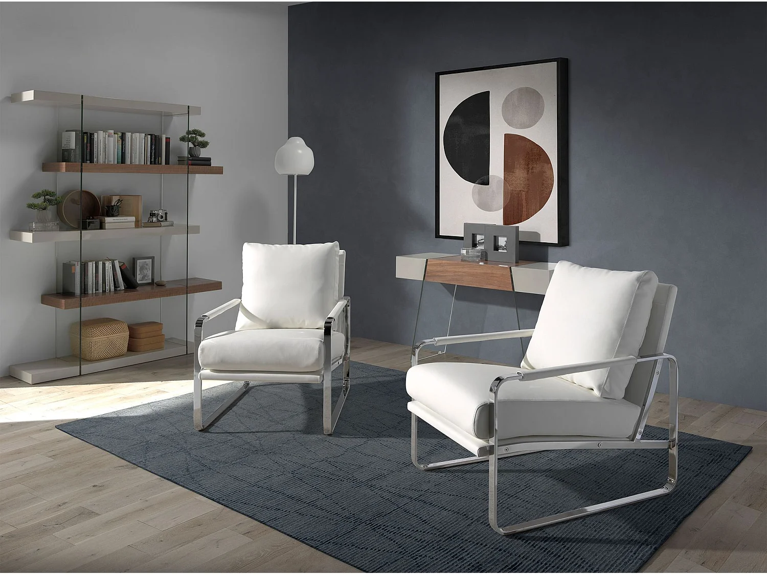 Sessel aus off-white Kunstleder 5026 ANGEL CERDA