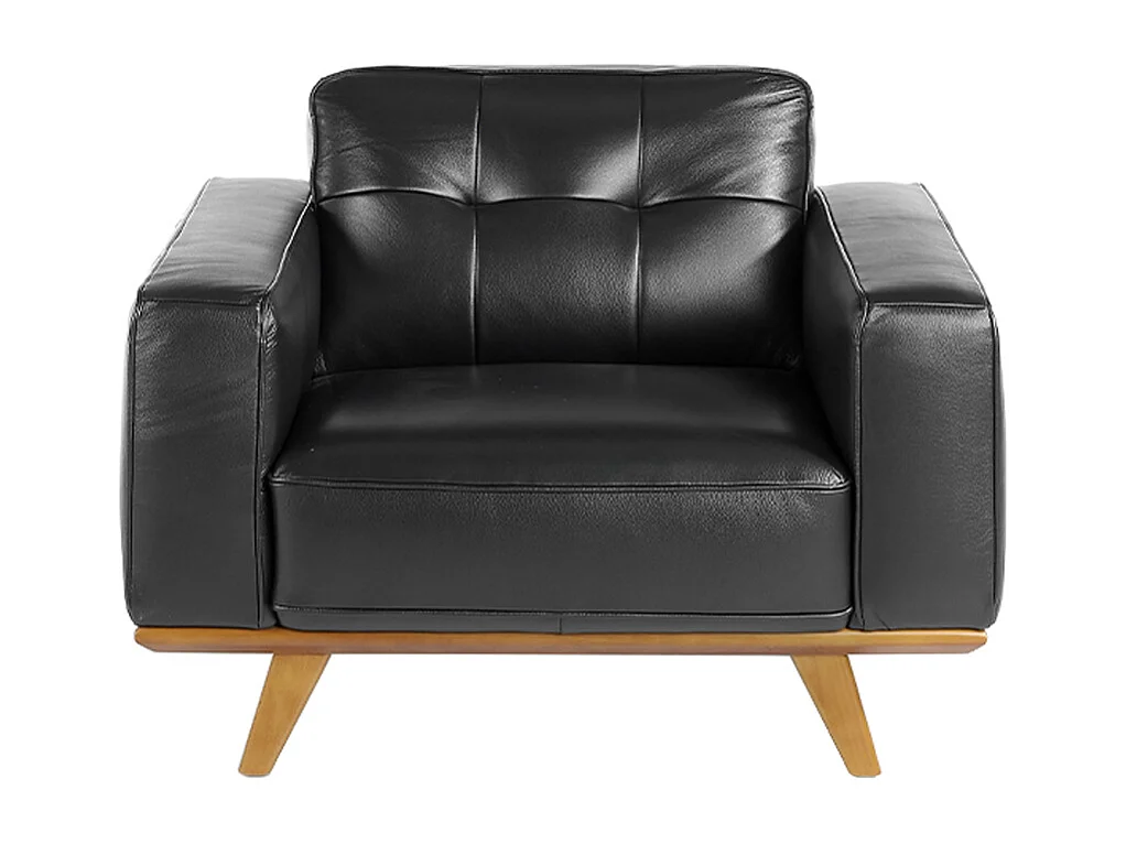Fauteuil en cuir et pieds en bois 5037 ANGEL CERDA