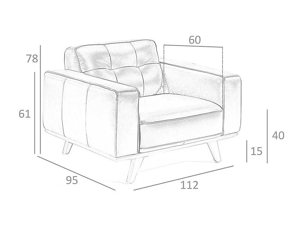 Fauteuil en cuir et pieds en bois 5037 ANGEL CERDA