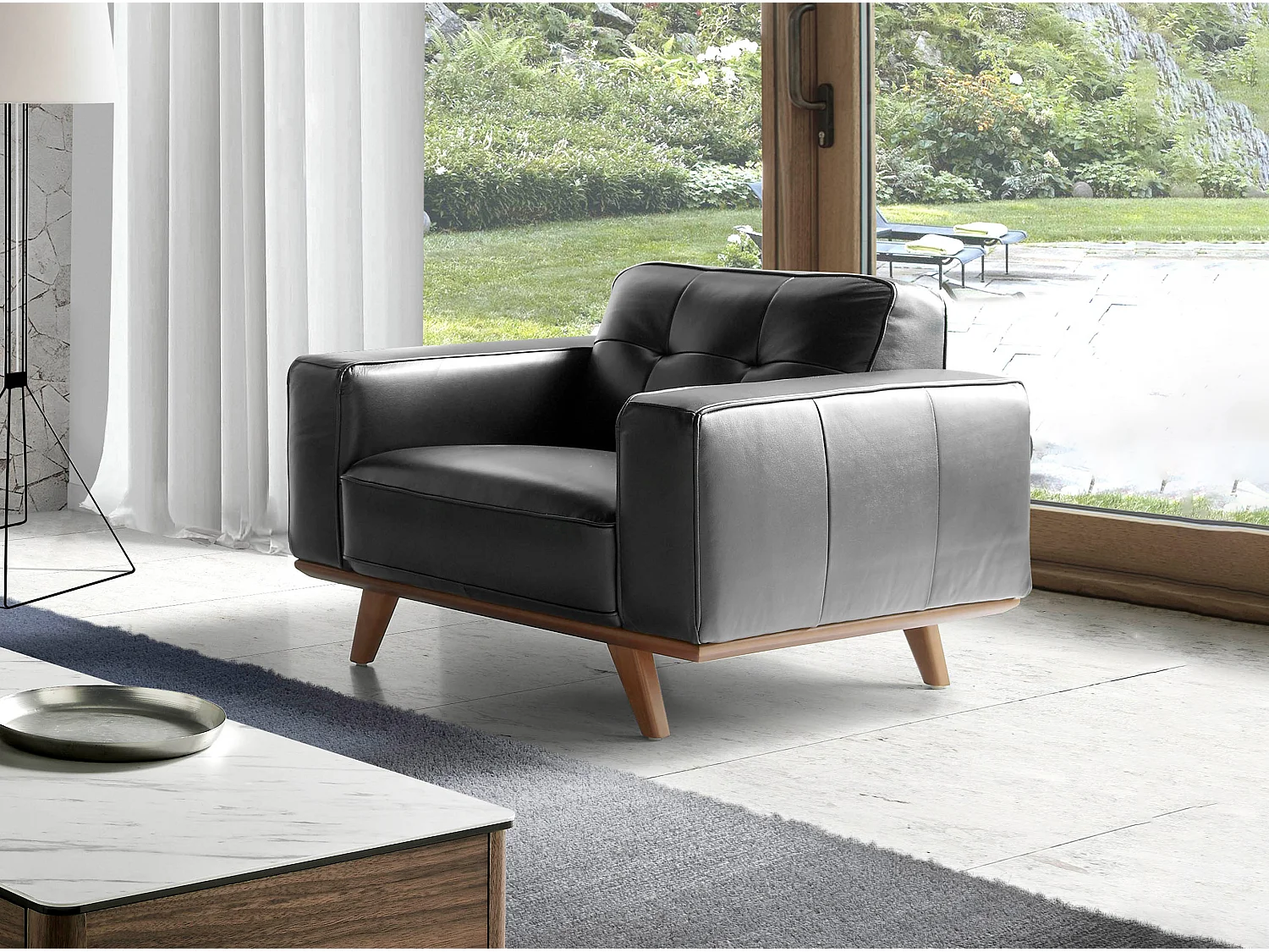 Fauteuil chester en cuir noir 5037 ANGEL CERDA
