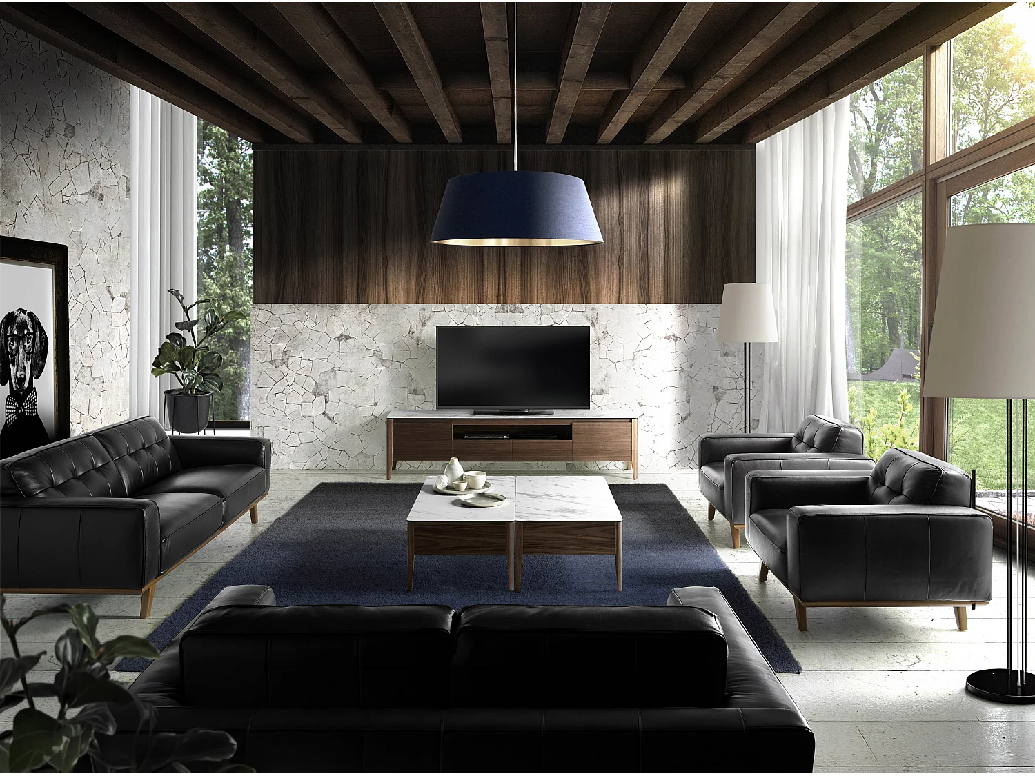 Fauteuil chester en cuir noir 5037 ANGEL CERDA