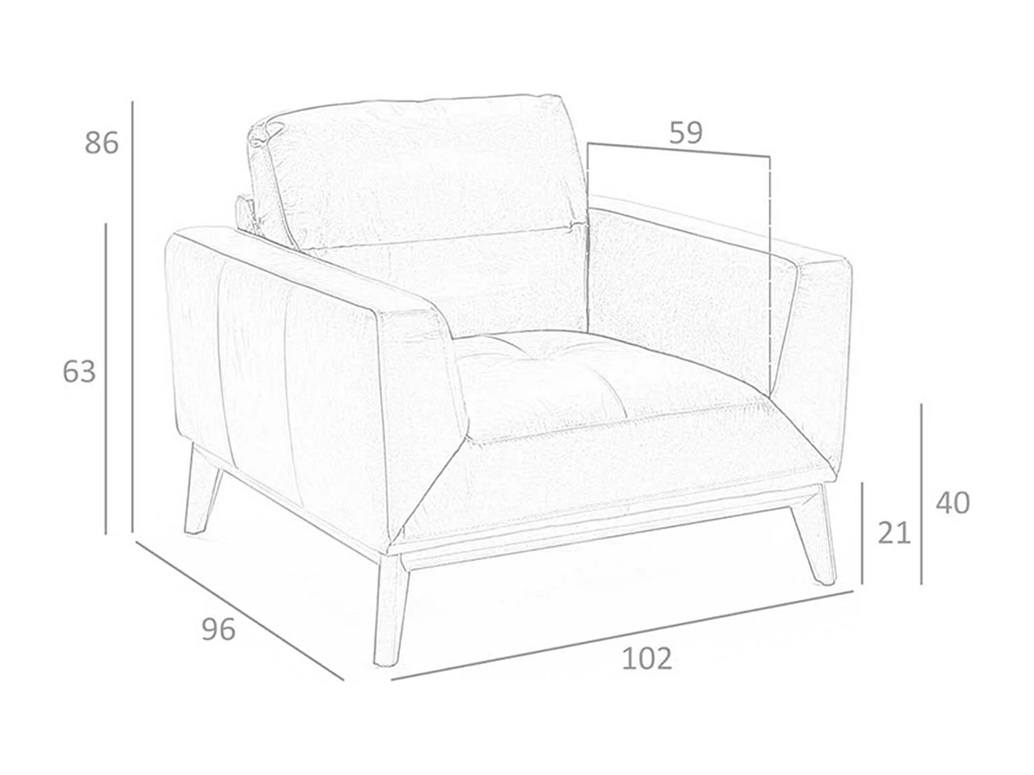 Fauteuil en cuir marron 5036 ANGEL CERDA