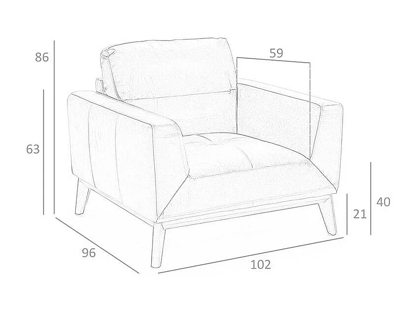 Fauteuil en cuir marron 5036 ANGEL CERDA