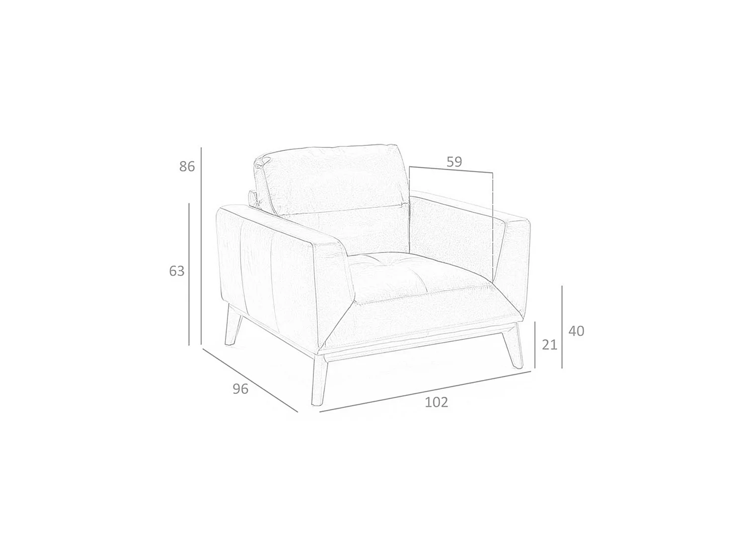 Fauteuil en cuir et pieds en bois 5036 ANGEL CERDA
