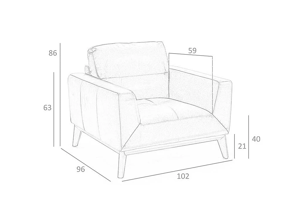 Fauteuil en cuir et pieds en bois 5036 ANGEL CERDA