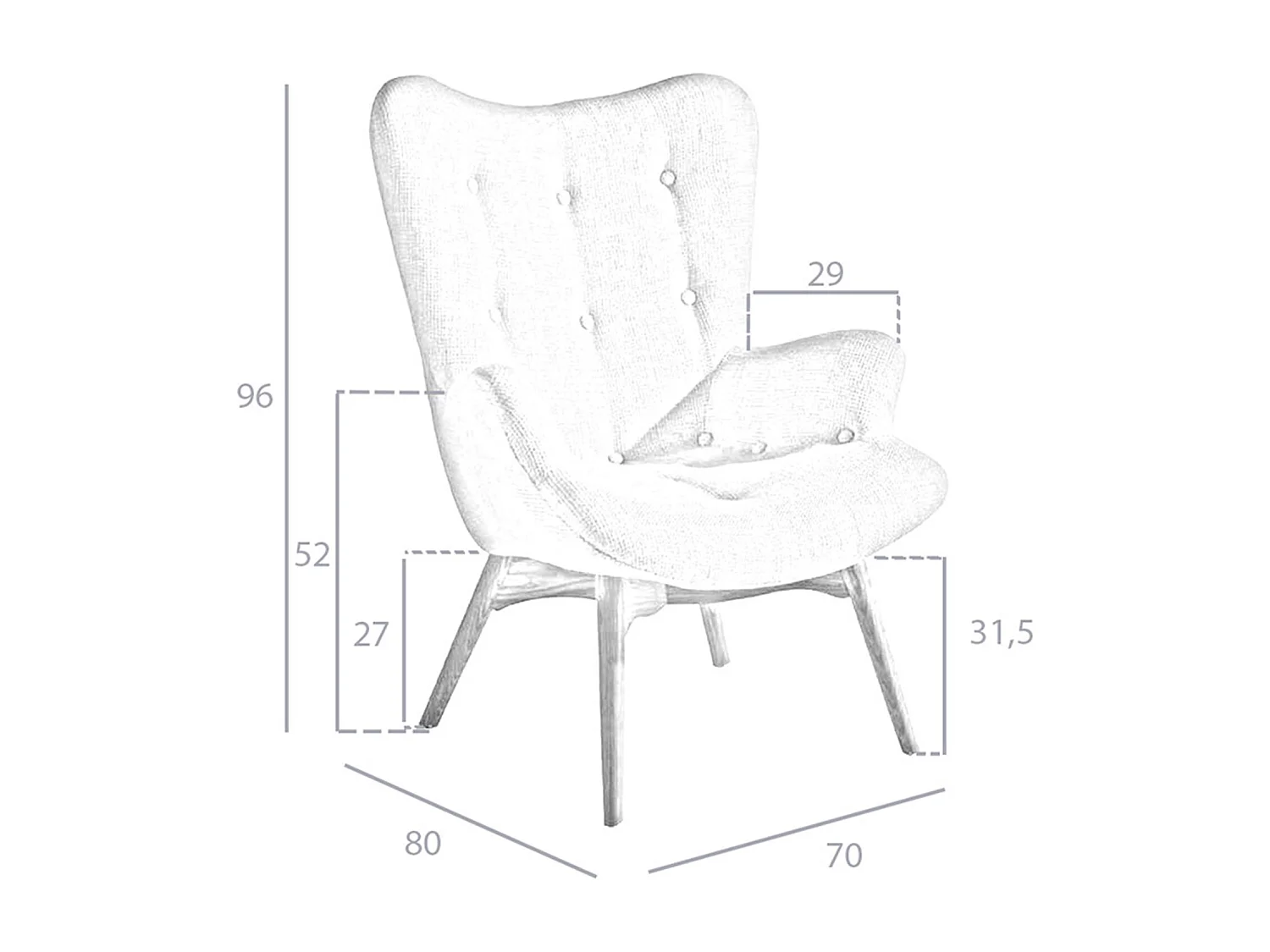 Fauteuil rembourré en tissu capitonné 5023 ANGEL CERDA