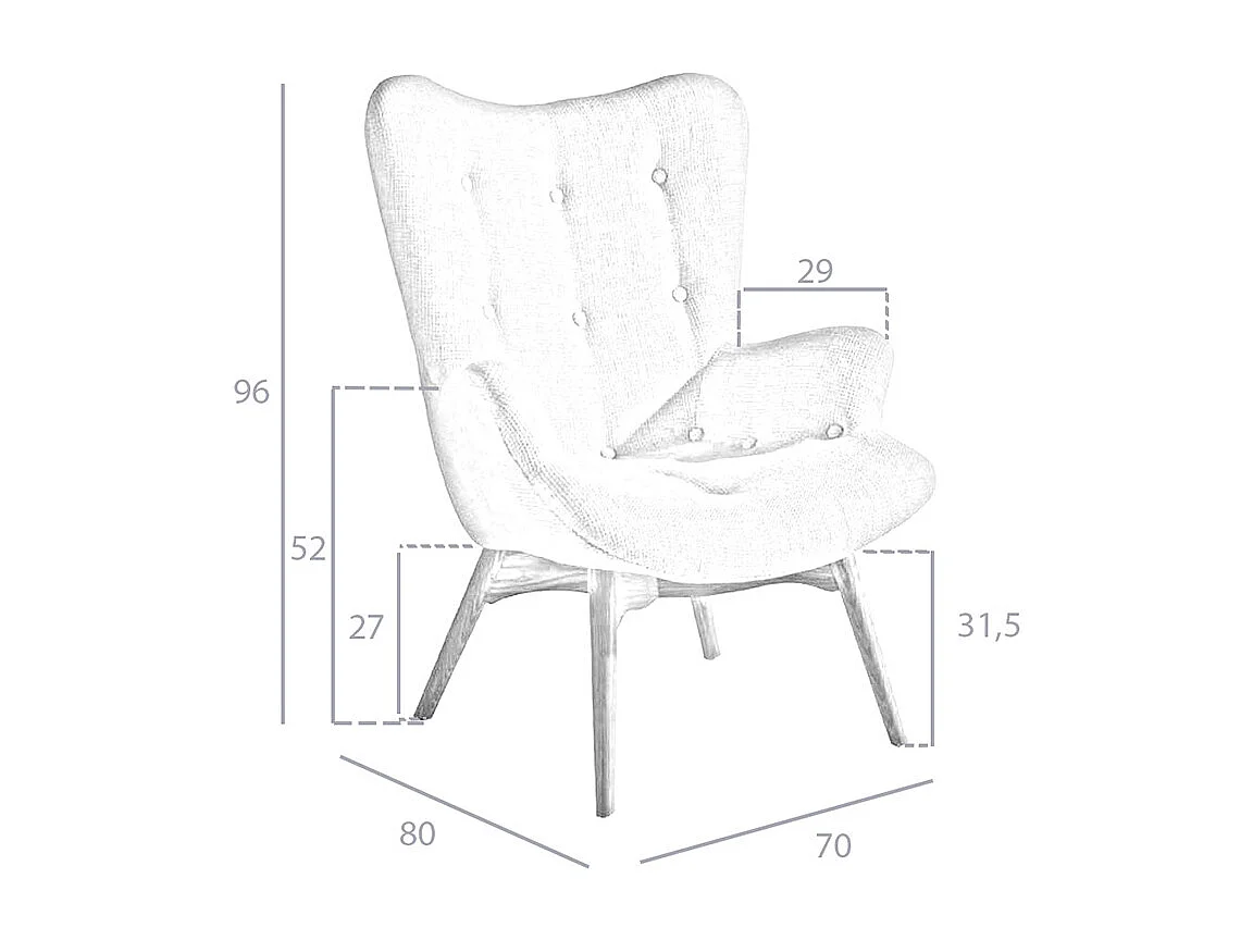 Fauteuil rembourré en tissu capitonné 5023 ANGEL CERDA