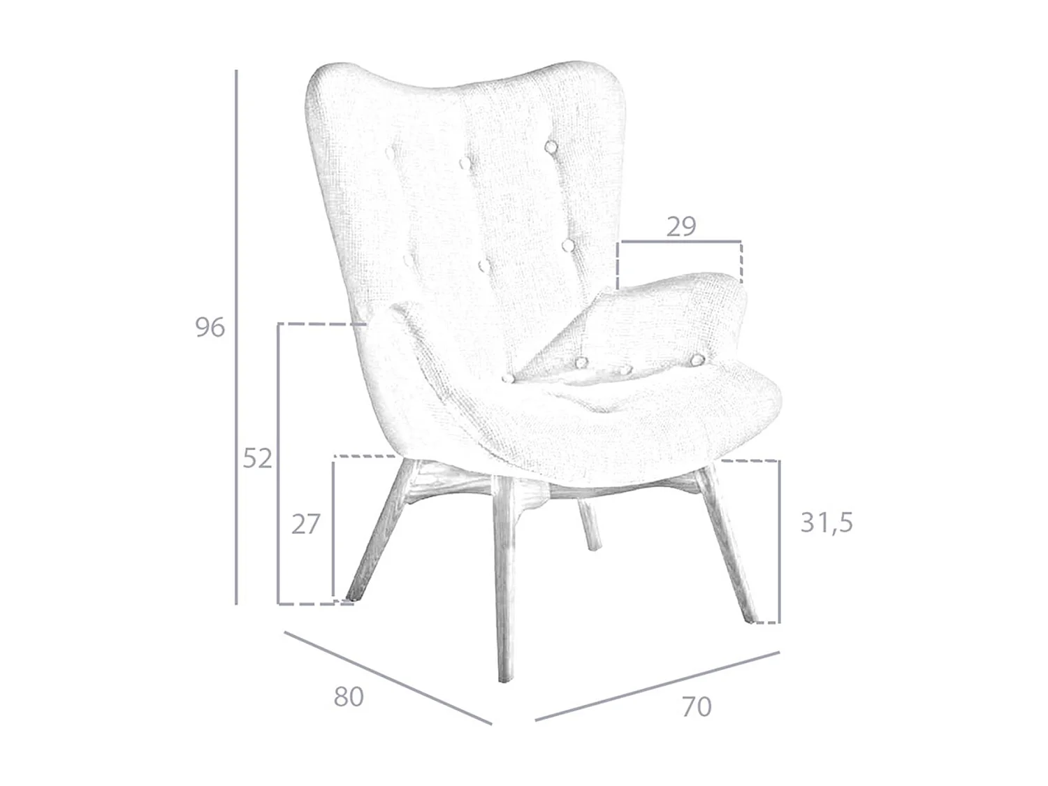 Sessel Stoff Beige 5023 ANGEL CERDA