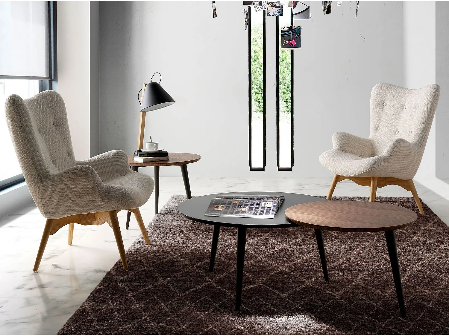 Fauteuil en tissu beige 5023 ANGEL CERDA