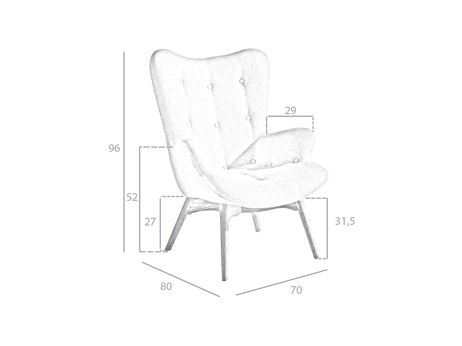 Poltrona em tecido bege 5023 ANGEL CERDA