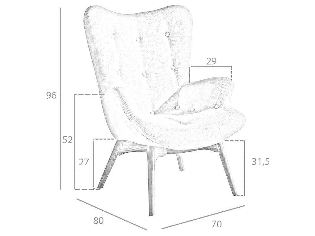 Sessel Stoff Beige 5023 ANGEL CERDA