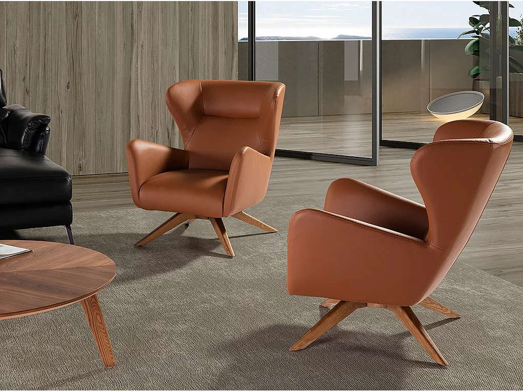 Bureaustoel gestoffeerd in eco-leer 5038 ANGEL CERDA