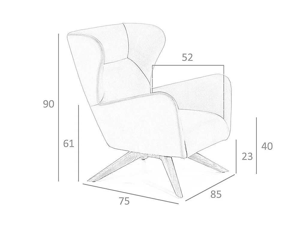 Bureaustoel gestoffeerd in eco-leer 5038 ANGEL CERDA
