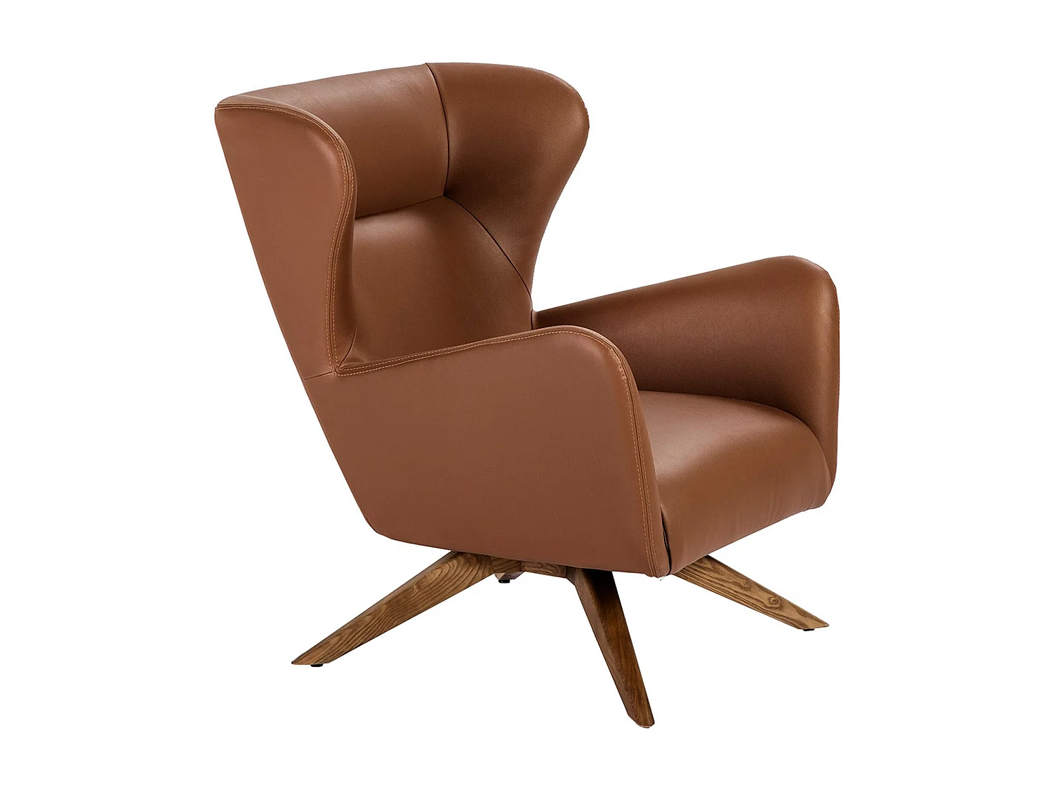 Brązowy fotel obrotowy z ekoskóry 5038 ANGEL CERDA