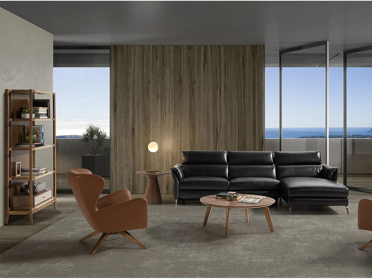 Fauteuil pivotant en similicuir marron 5038 ANGEL CERDA