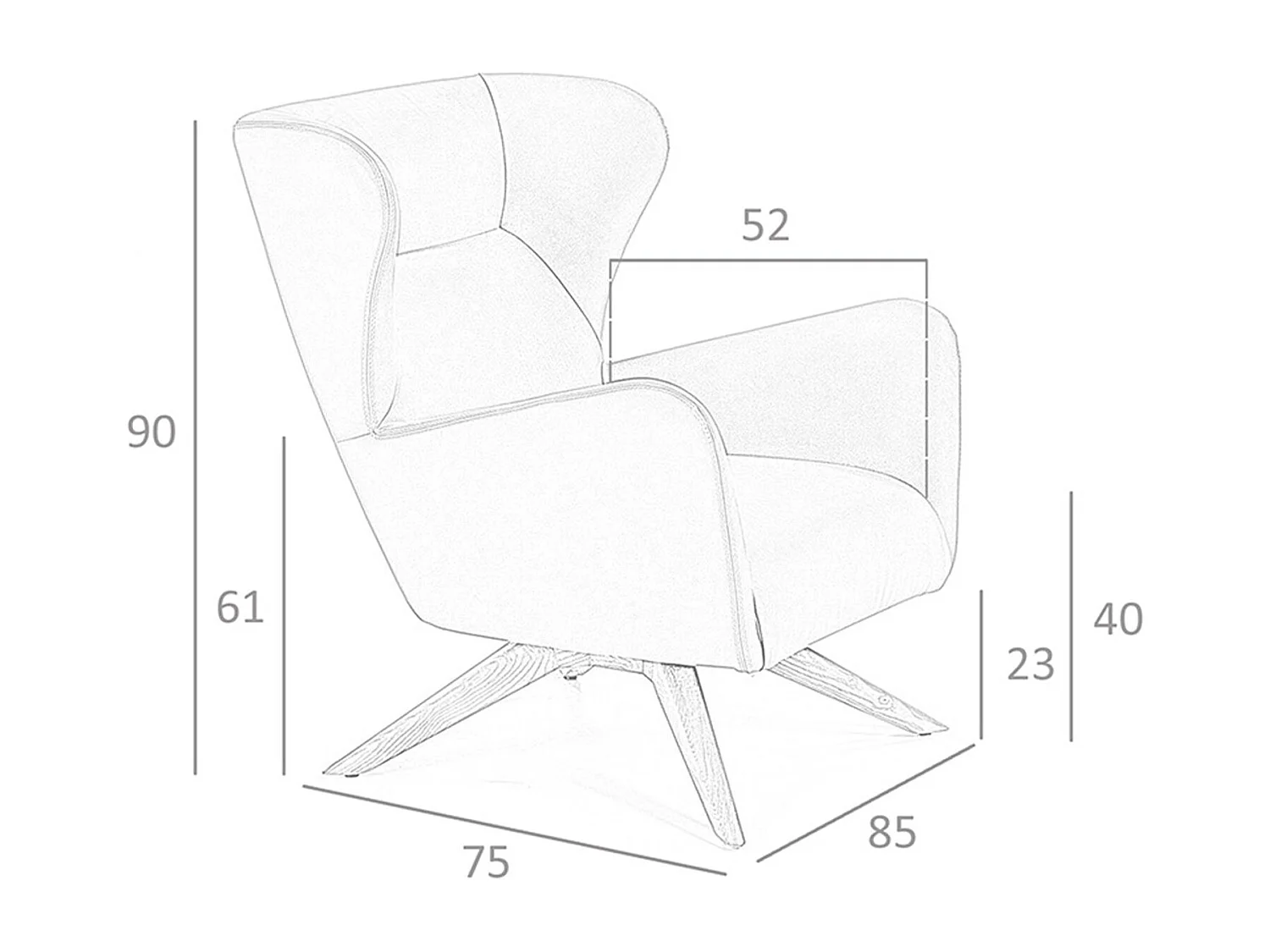 Fauteuil pivotant en similicuir marron 5038 ANGEL CERDA