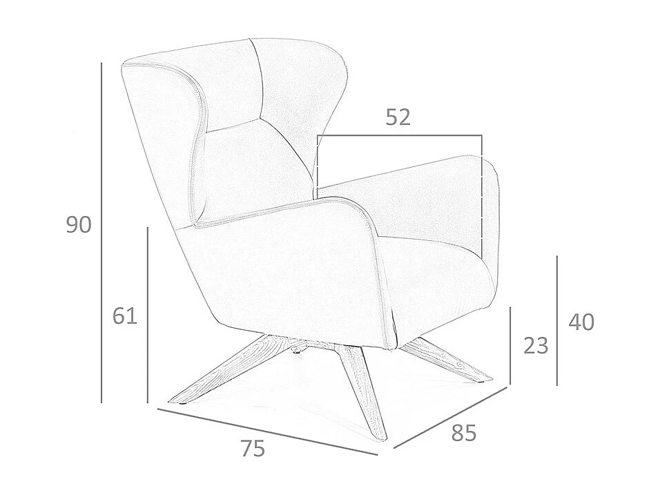 Fauteuil pivotant en similicuir marron 5038 ANGEL CERDA
