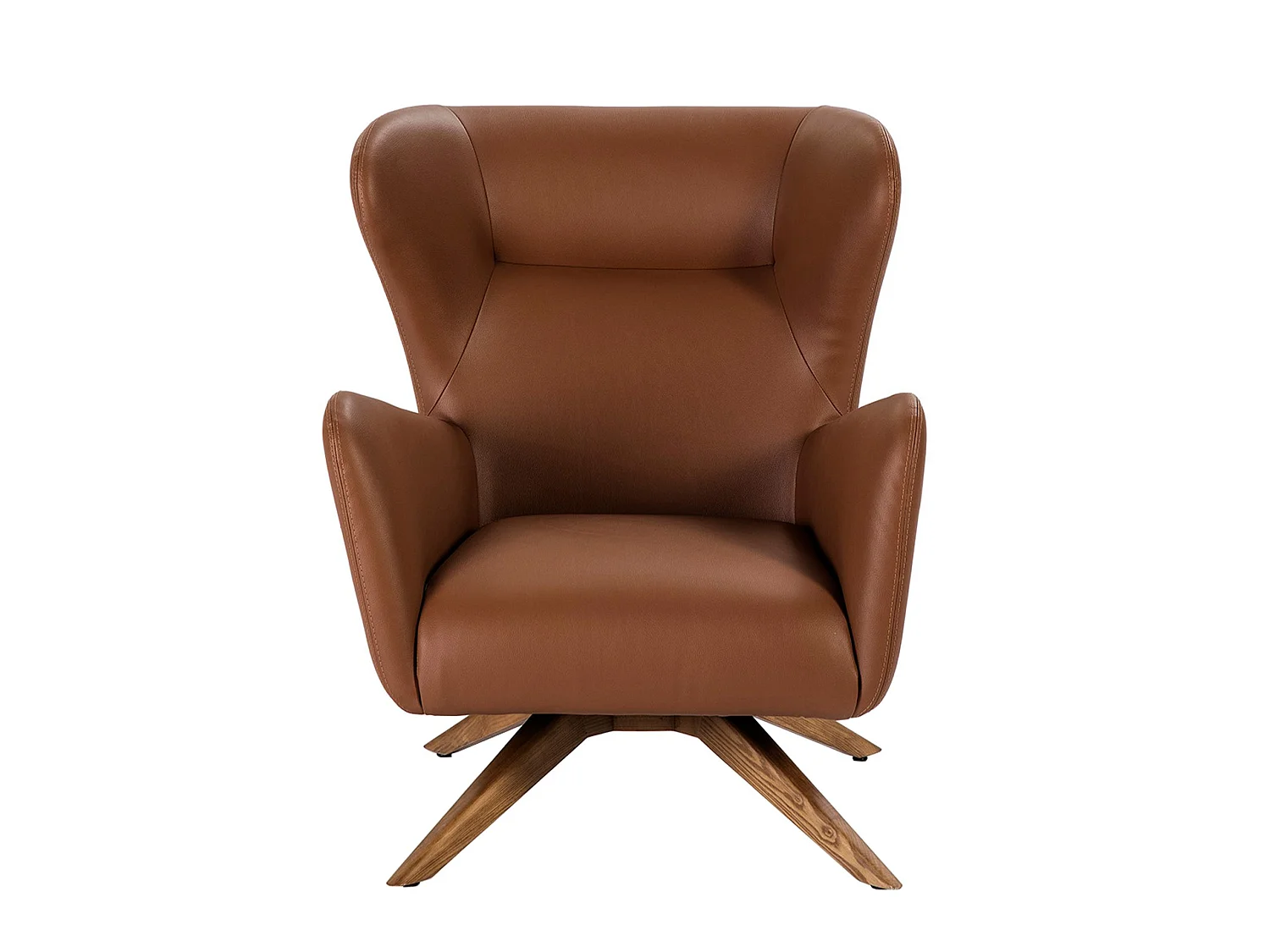 Brown leatherette swivel armchair 5038 ANGEL CERDA