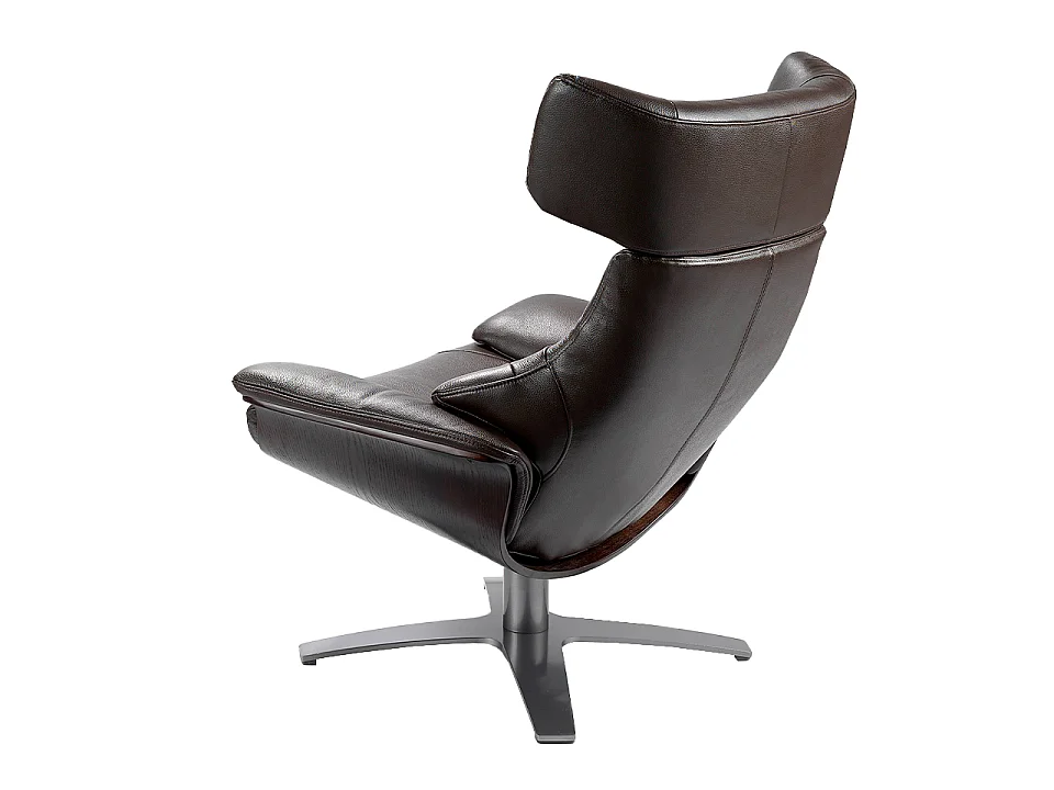 Fauteuil inclinable pivotant en cuir marron chocolat 5022 ANGEL CERDA