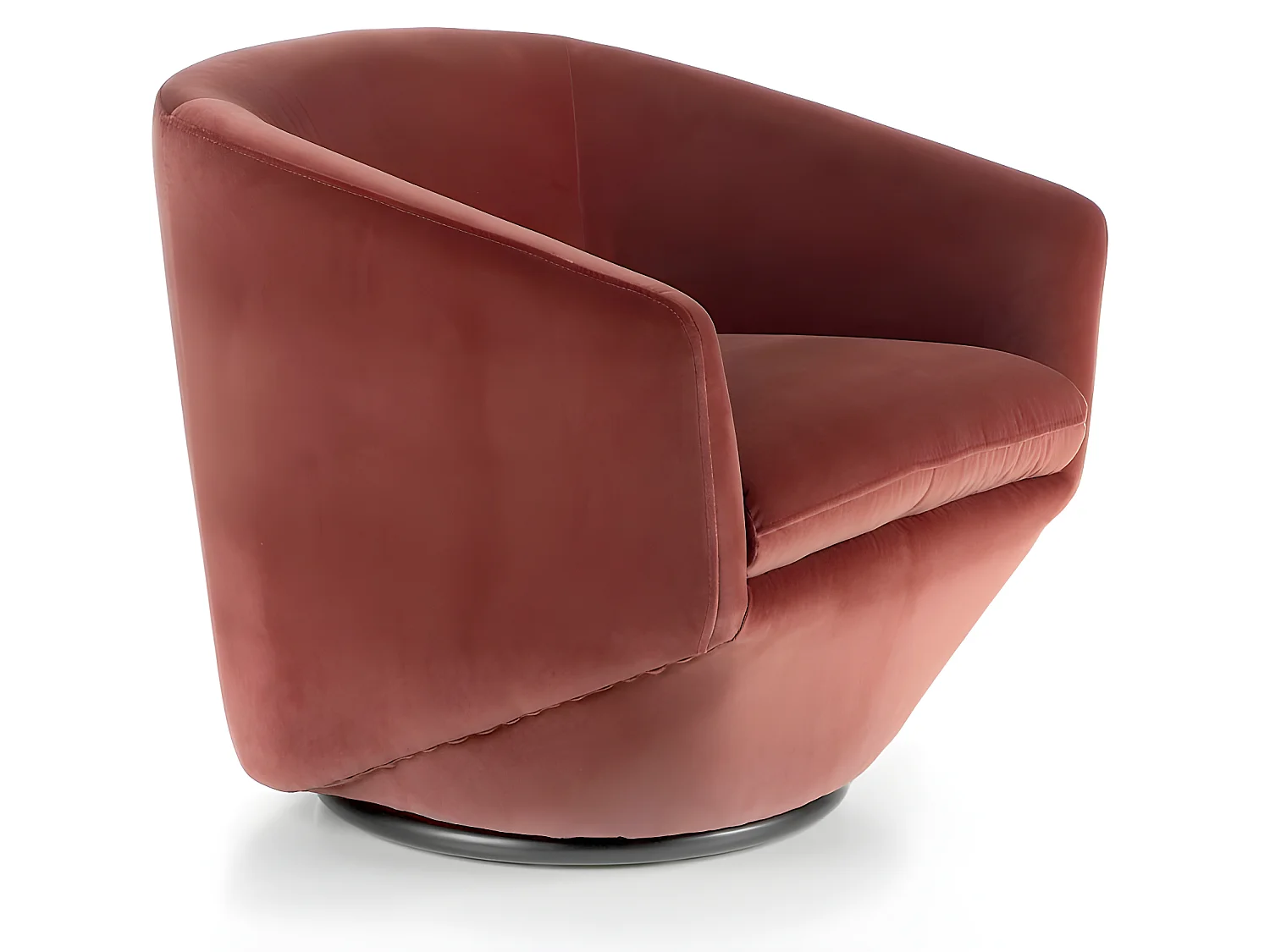 Draaifauteuil met perzik fluwelen bekleding 5041 ANGEL CERDA