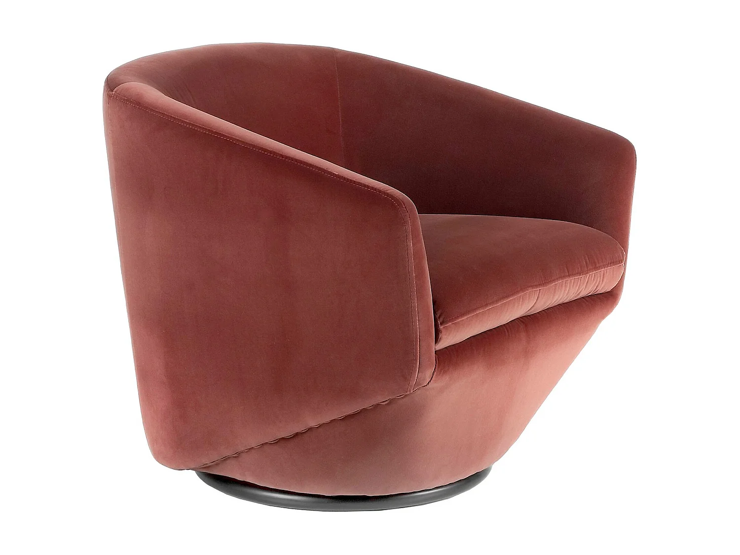 Fauteuil pivotant en velours pêche 5041 ANGEL CERDA