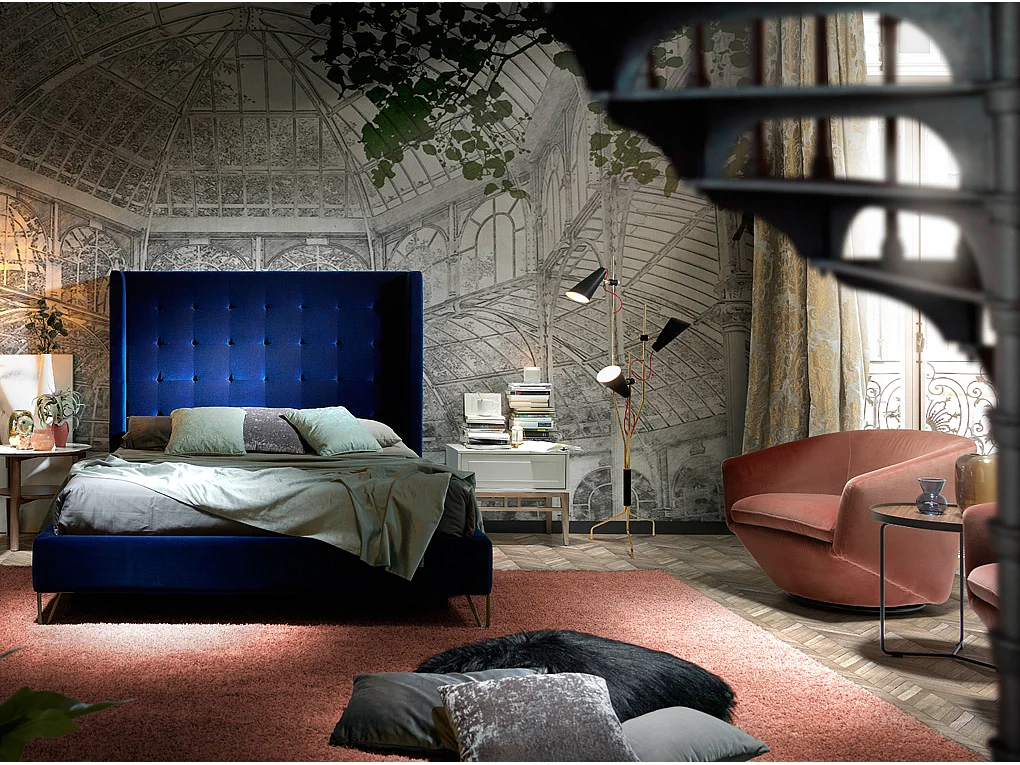 Perzik fluwelen draaifauteuil 5041 ANGEL CERDA