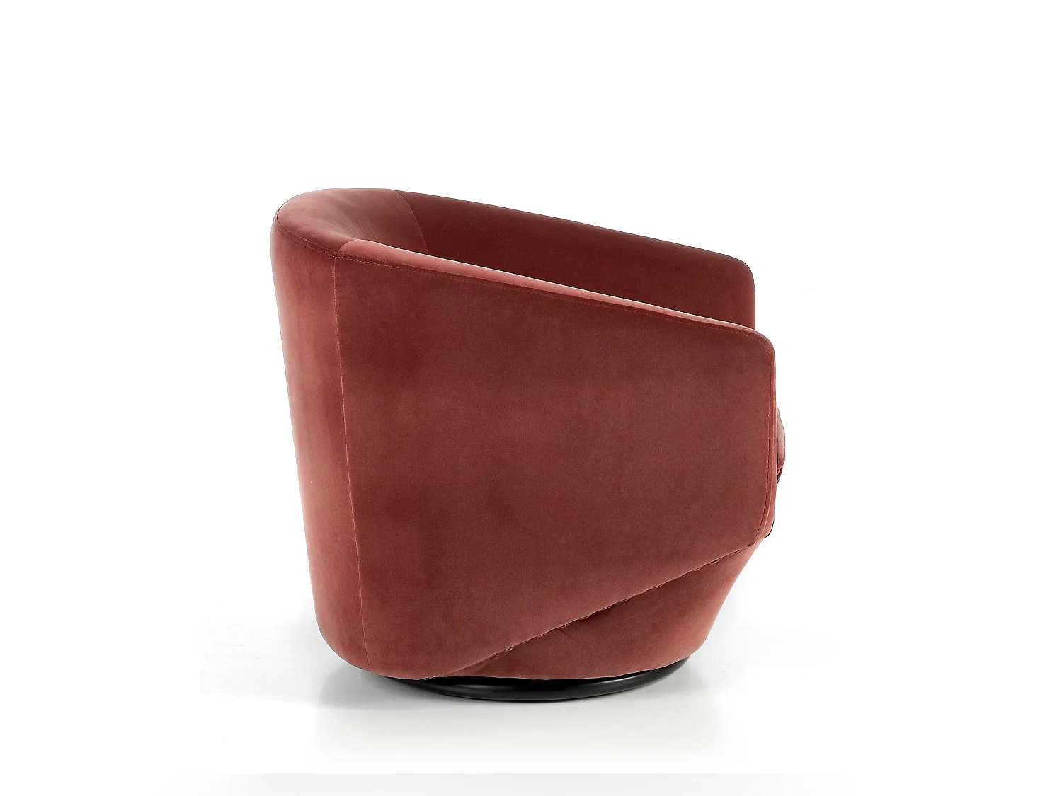 Fauteuil pivotant en velours pêche 5041 ANGEL CERDA