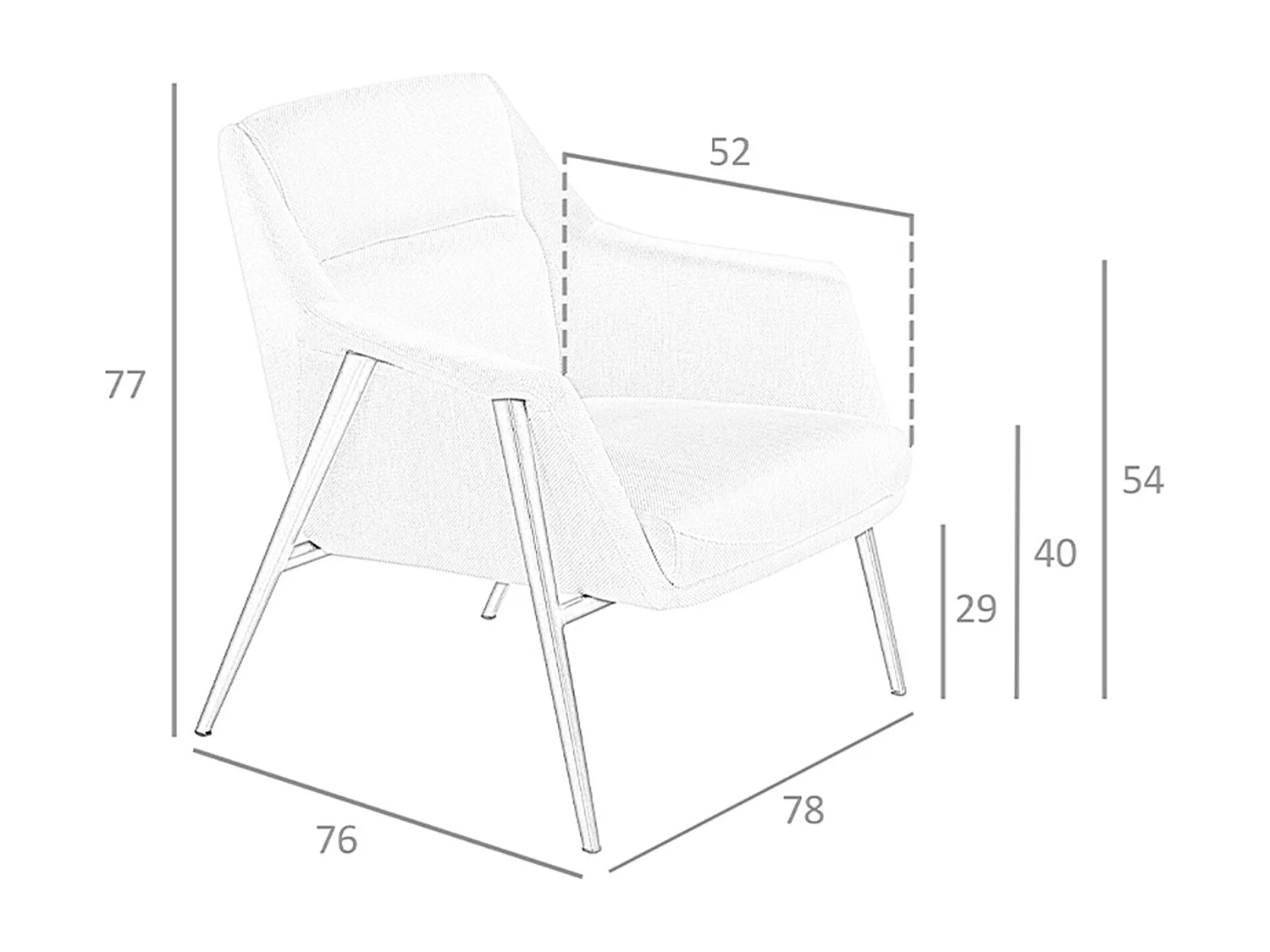 Fauteuil en tissu blanc 5010 ANGEL CERDA