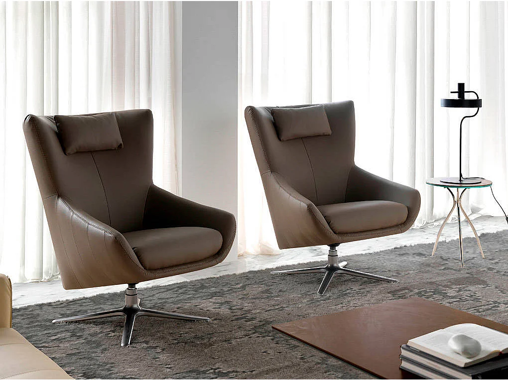 Poltrona girevole con cuscino rivestito in similpelle   5044 ANGEL CERDA