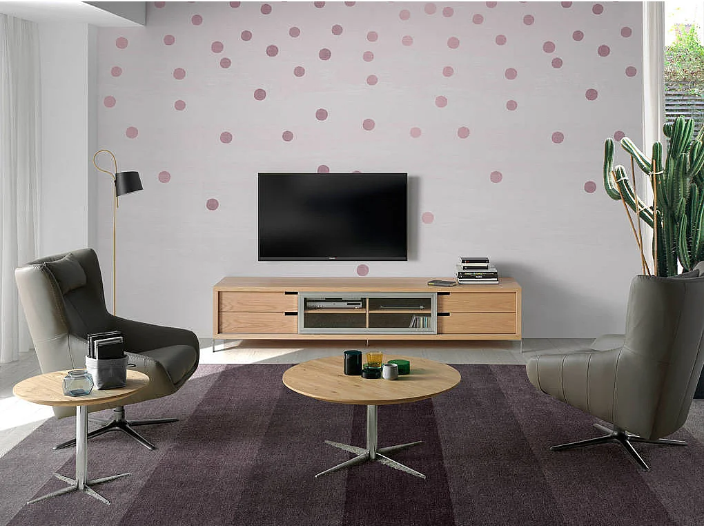 Fauteuil pivotant en similicuir taupe 5044 ANGEL CERDA