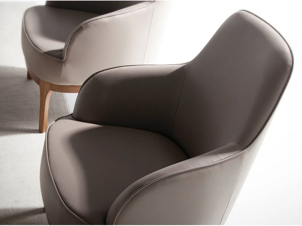 Fauteuil pivotant en similicuir gris taupe 5043 ANGEL CERDA