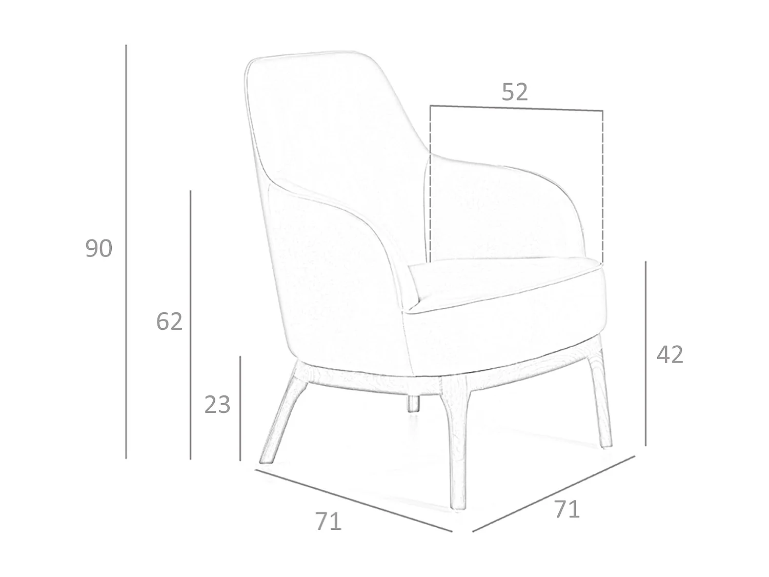 Fauteuil pivotant en similicuir gris taupe 5043 ANGEL CERDA