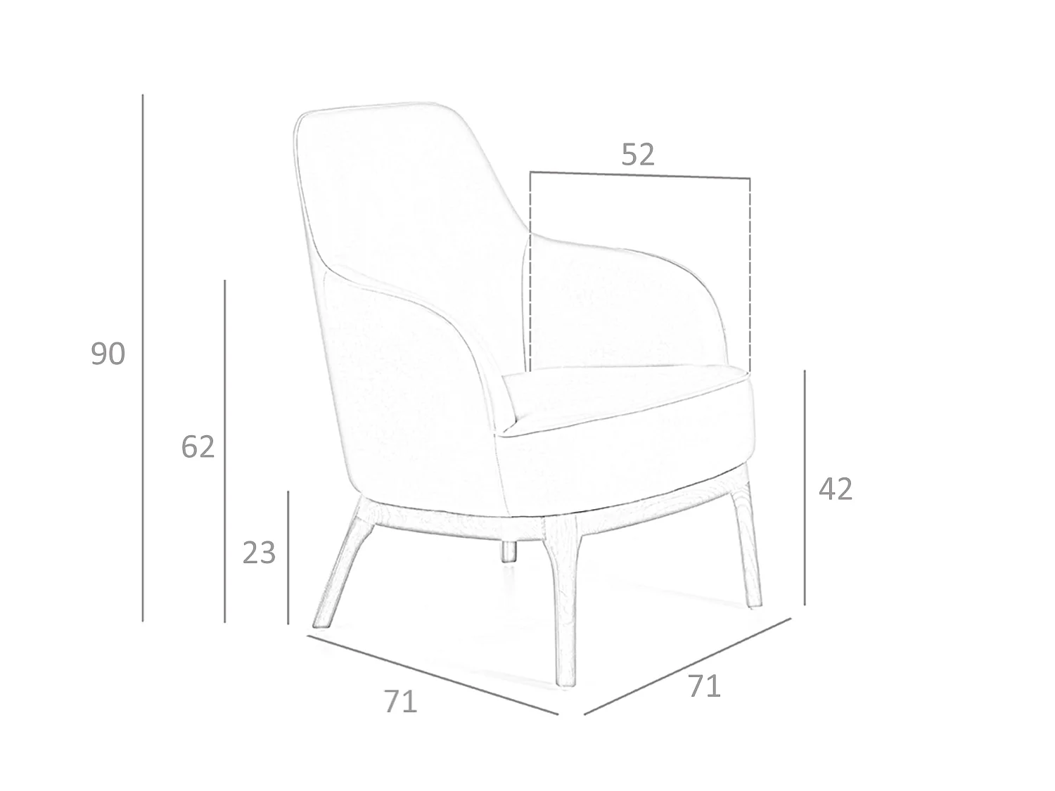 Fauteuil in taupegrijs leatherette 5043 ANGEL CERDA