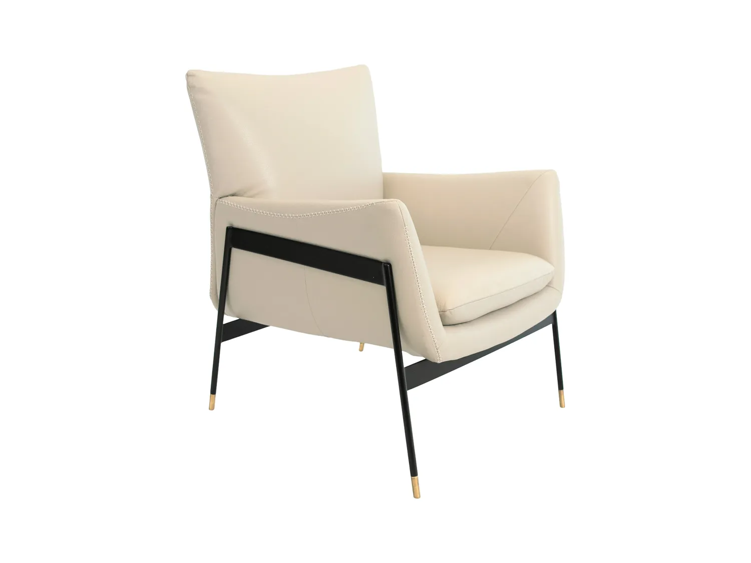 Fauteuil en cuir et pieds en acier noir 5042 ANGEL CERDA