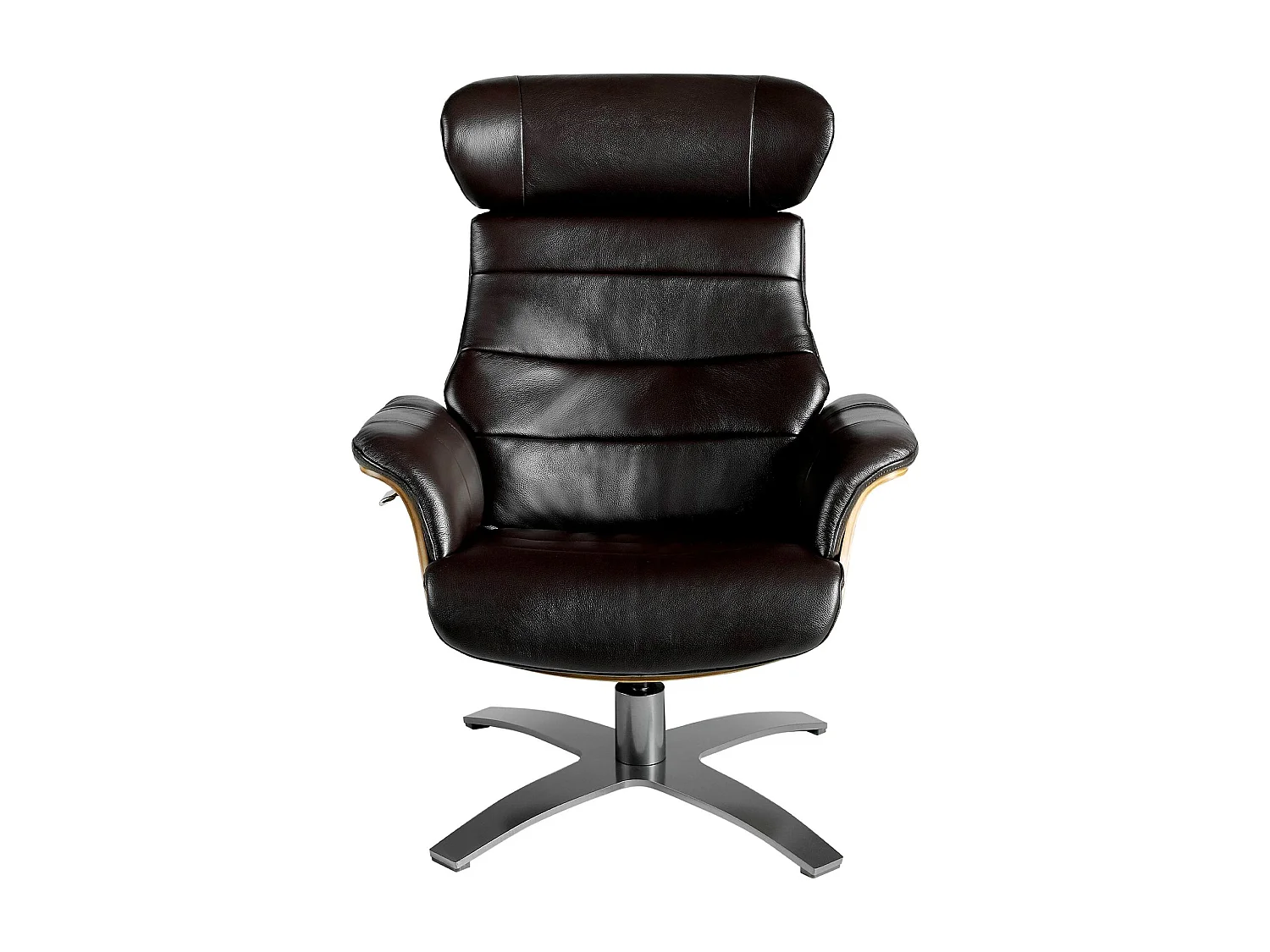 Drehsessel aus schokoladenbraunem Leder 5034 ANGEL CERDA