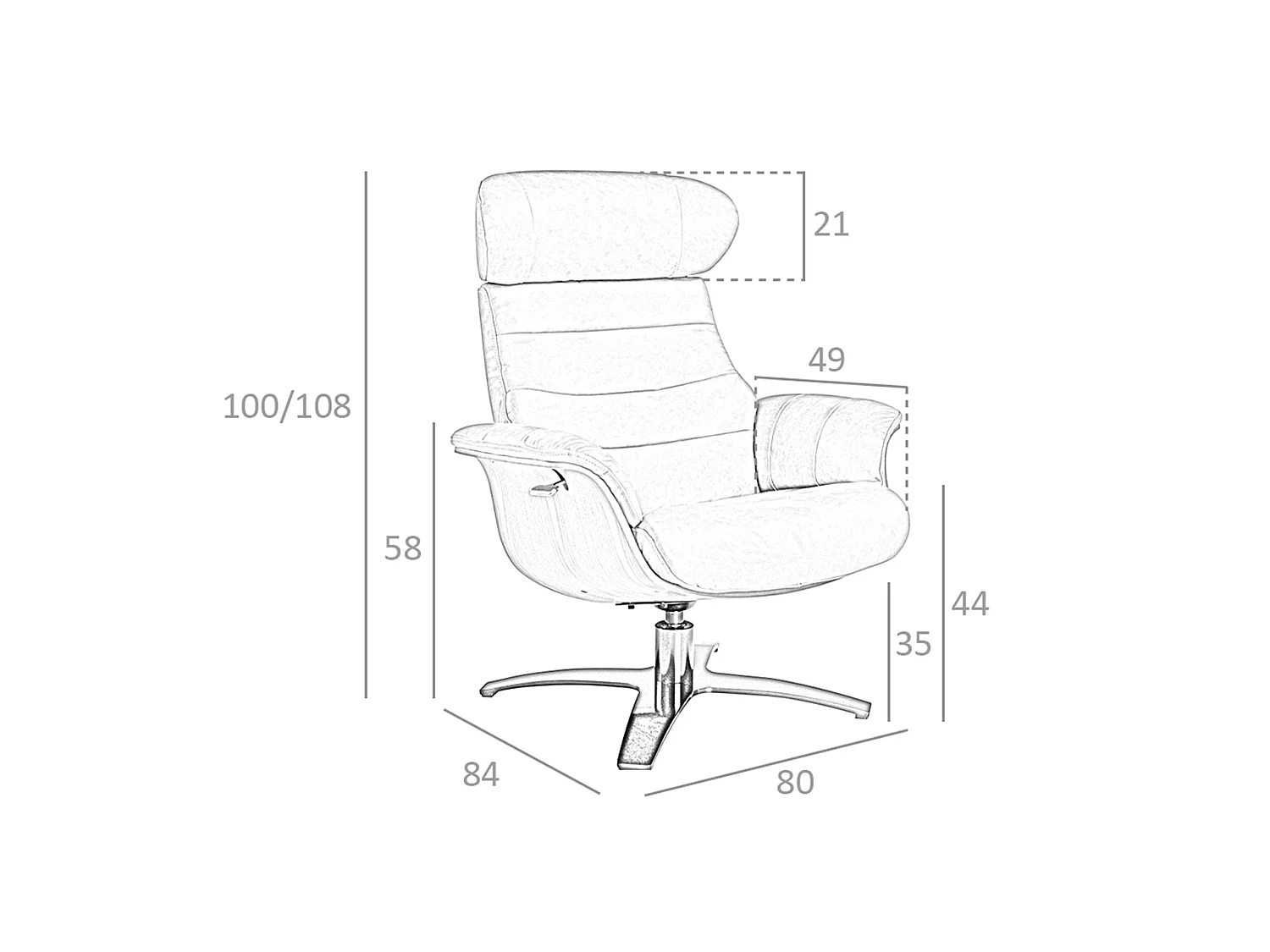 Fauteuil relax pivotant en cuir 5034 ANGEL CERDA